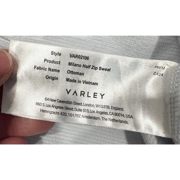 VARLEY Milano Half Zip Sweat Textured Cropped Pullover Sweatshirt Size XS - Picture 6 of 8